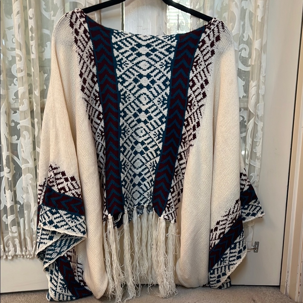 Geometric Patterned Cream Sweater